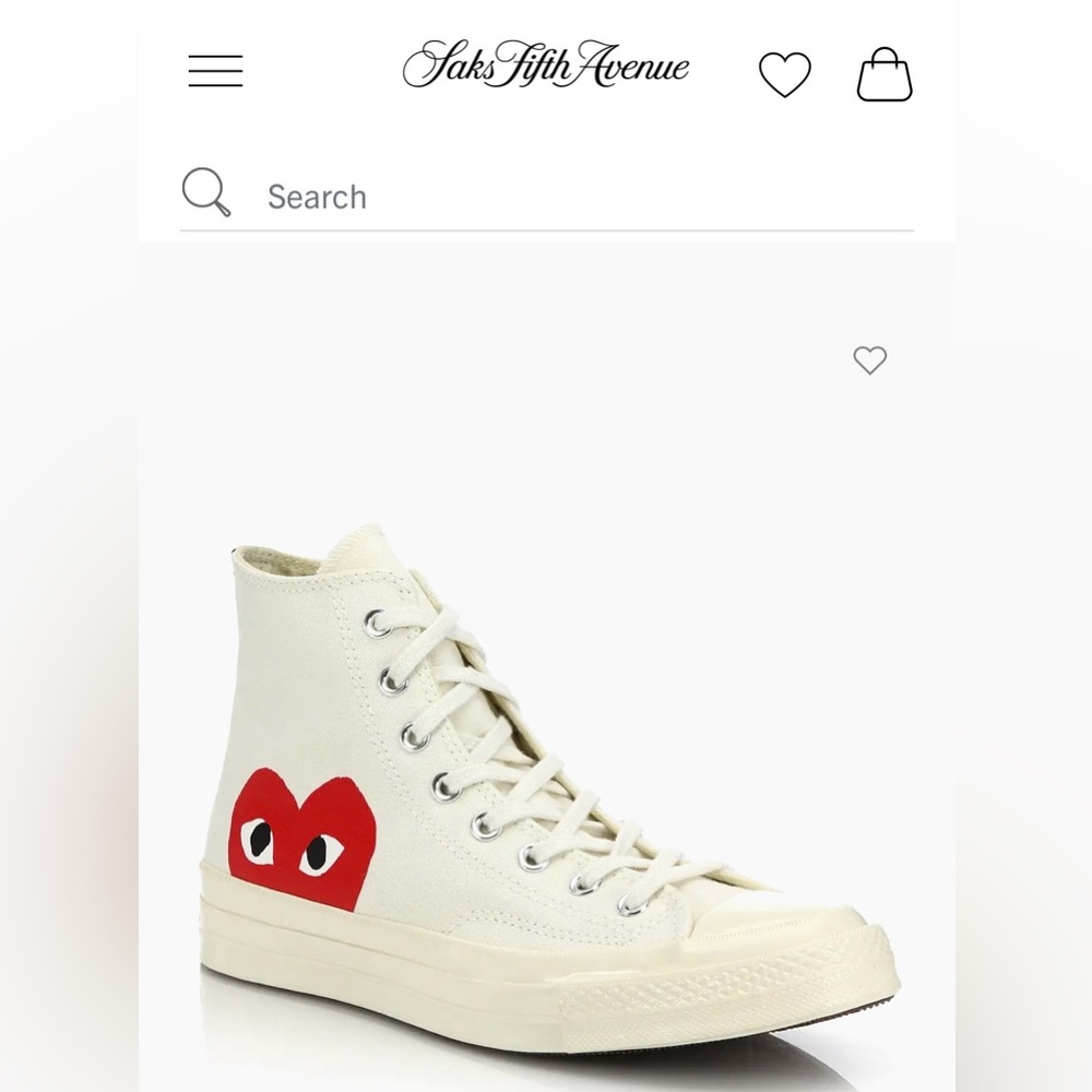 NWOT Comme des Garçons PLAY × Converse Chuck Taylor All Star High Tops 11M/13W